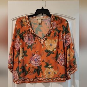 Floral Orange Women's Top
